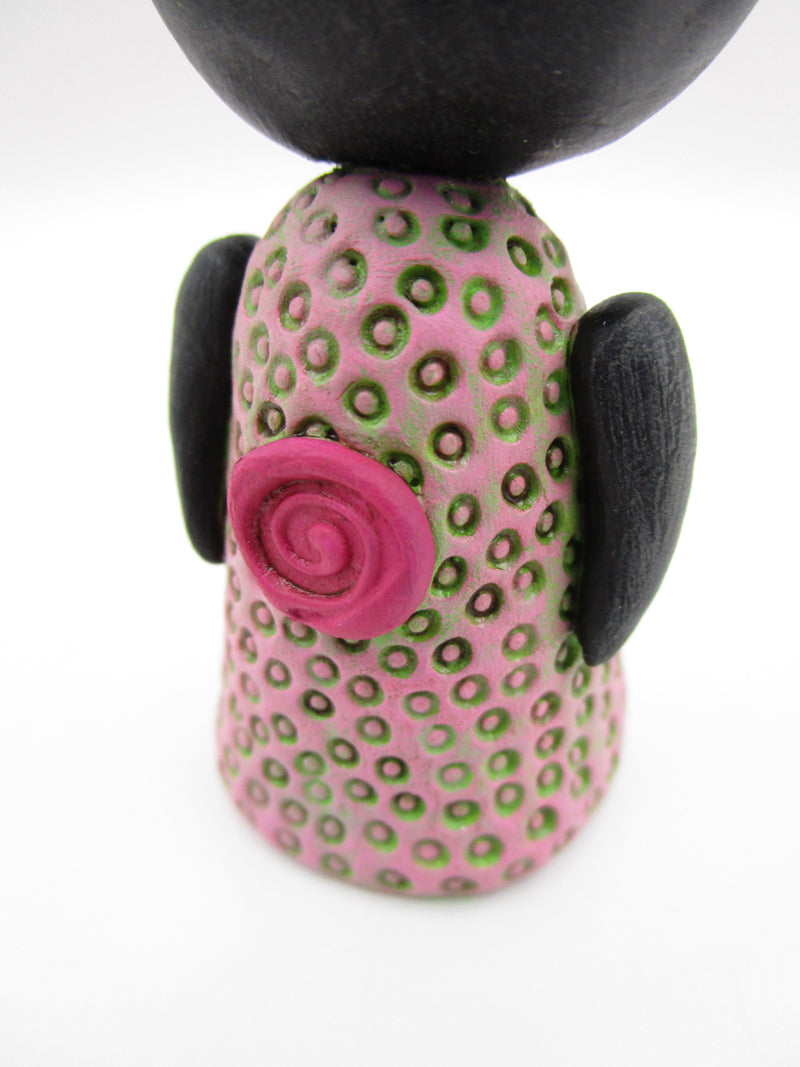 Dark art black bunny with rosy cheeks and lots of texture misc