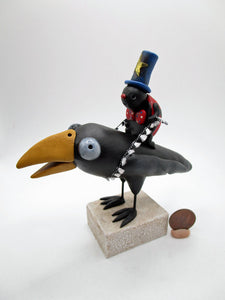 Americana 4th of July crow with lady bug rider