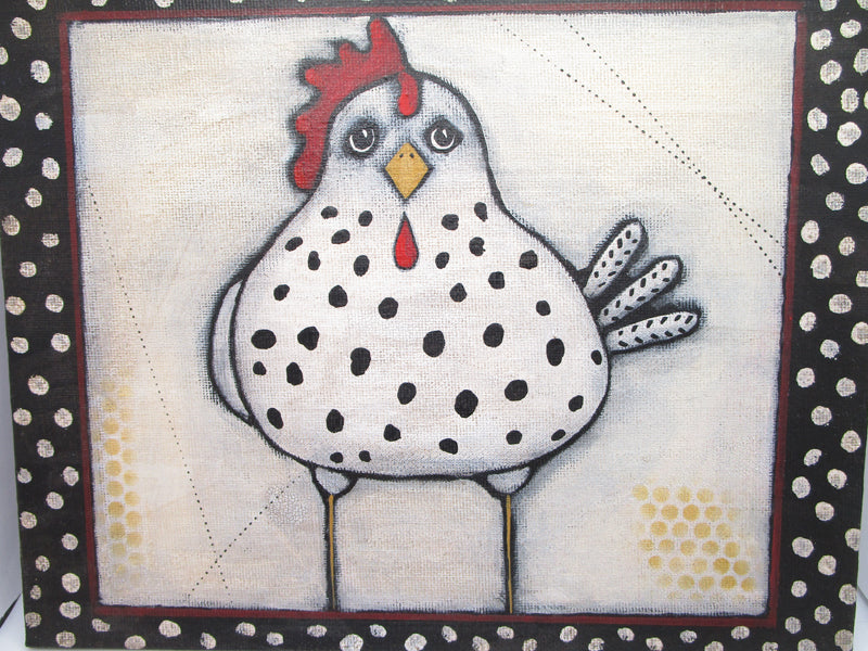 Chickpea 12x12 Folk Story Chicken outlets Painting