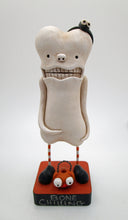 Halloween BONE CHILLING character with spider and pumpkin bucket