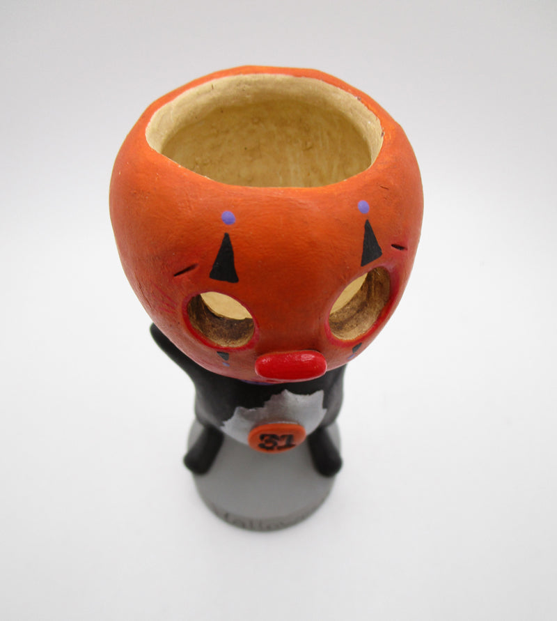 Folk Art Halloween Shaking Head offers Pumpkin Man Figure