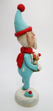 Christmas folk art Elf with cute jack in the box toy