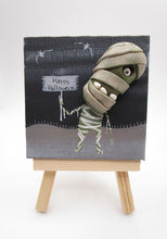 mummy painting, halloween art, halloween folk art