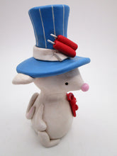 4th of July mouse with big top hat - pinwheel - firecrackers