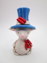 4th of July mouse with big top hat - pinwheel - firecrackers