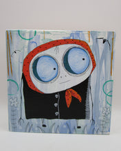 Halloween folk art lady skelly skeleton painting