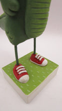 Spring folk art ALLIGATOR wearing red sneakers!