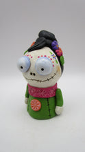 Spring folk art DAY OF THE DEAD skeleton girl