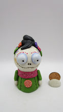 Spring folk art DAY OF THE DEAD skeleton girl