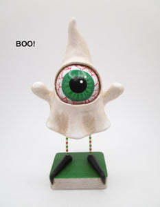 Halloween bloodshot eyeball ghost green eye