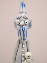 Christmas folk art tall Jack Frost with snowman