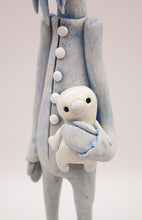 Christmas folk art tall Jack Frost with snowman