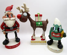 Christmas folk art REINDEER carrying gift - one of a kind, signed