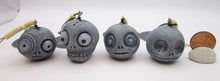 Halloween folk art SMALL skull ornament #1