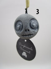 Halloween folk art SMALL skull ornament #3