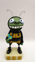 Spring folk art zombie in bee costume "ZOMBEE"