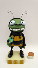 Spring folk art zombie in bee costume "ZOMBEE"