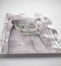 ACEO trading card HALLOWEEN Frankenstein original 2.5 x 3.5 art MISC