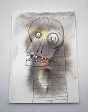 ACEO Halloween skeleton man original art - misc 2.5x3.5 card stock misc