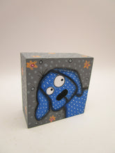 Dog square block painting BLUE DOG