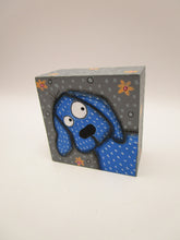 Dog square block painting BLUE DOG