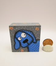 Dog square block painting BLUE DOG