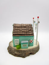 Summer folk art Ocean wood "Bait house" with beads and fish charm