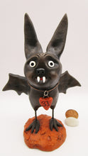 Halloween folk art BAT character with 31 heart charm