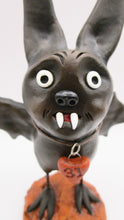 Halloween folk art BAT character with 31 heart charm