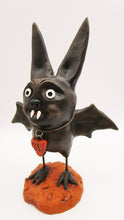 Halloween folk art BAT character with 31 heart charm