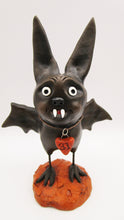 Halloween folk art BAT character with 31 heart charm