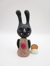 Dark art black bunny with rosy cheeks and lots of texture misc