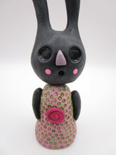 Dark art black bunny with rosy cheeks and lots of texture misc