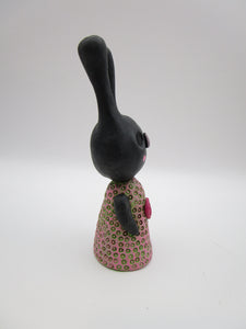 Dark art black bunny with rosy cheeks and lots of texture misc