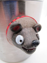 Bear magnet very cute mounted on wood round strong earth magnet misc