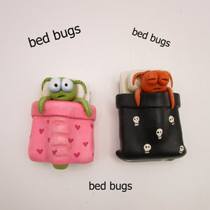 Halloween folk art sleeping bed bug