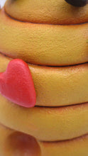 Valentine folk art BEE sitting on his love hive