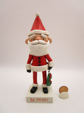 Christmas traditional Santa in red with sculpted wreath charm