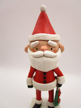 Christmas traditional Santa in red with sculpted wreath charm