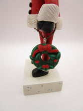 Christmas traditional Santa in red with sculpted wreath charm