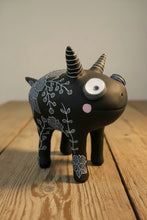Large paper clay 4-legged MONSTER floral doodles CUTE