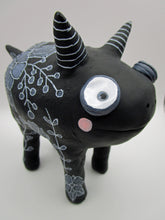 Large paper clay 4-legged MONSTER floral doodles CUTE