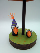 Halloween folk art big scarecrow with crows