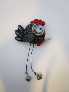 Spring folk art wacky character bird MAGNET