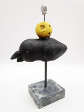 Halloween folk art black bird with moon and one star