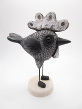 Black rooster folk art bird misc