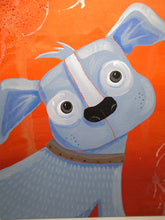 Blue dog painting acrylic 8x10 original signed on the back