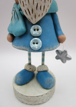 Christmas folk art ELF in blue