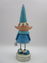 Christmas folk art ELF in blue