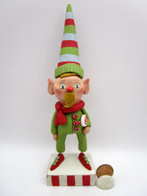 Christmas folk art boy ELF - one of a kind, signed